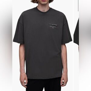 All Saints Redact Mock Neck Graphic